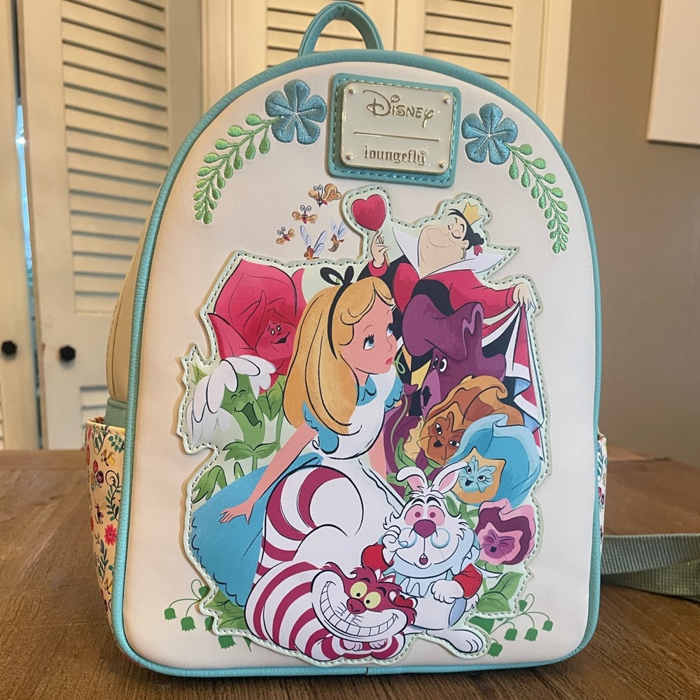 Loungefly Cream and Blue Alice in Wonderland Backpack